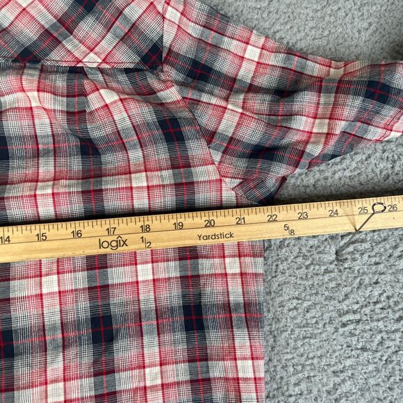 Lot of 2 Vans Shirt Men Medium Blue Red Plaid Button Pocket Surfer Skater School - Picture 14 of 16